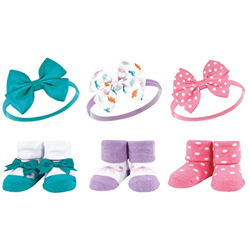 Image of Hudson Baby Girl's Headband and Socks Giftset