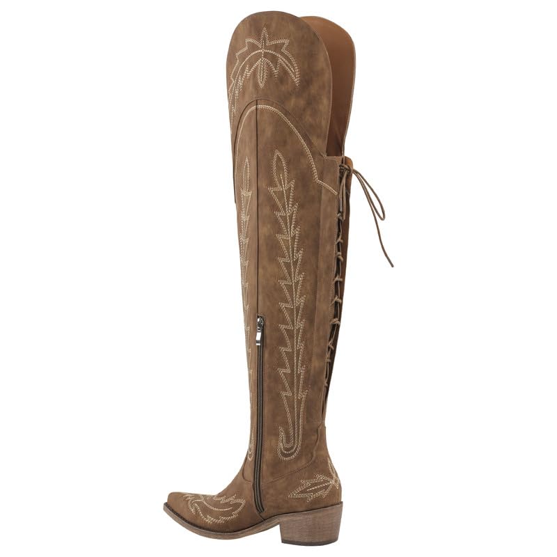 Atuelang Cowboy Boots for Women Thigh High Cowgirl Boots Wide Calf Western Embroidered Over The Knee Boots2