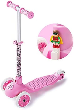 Albott Scooter for Kids - Blocks Toy Scooter 3 Wheel Scooter with LED Wheels for Toddlers Age 2-6(Pink)