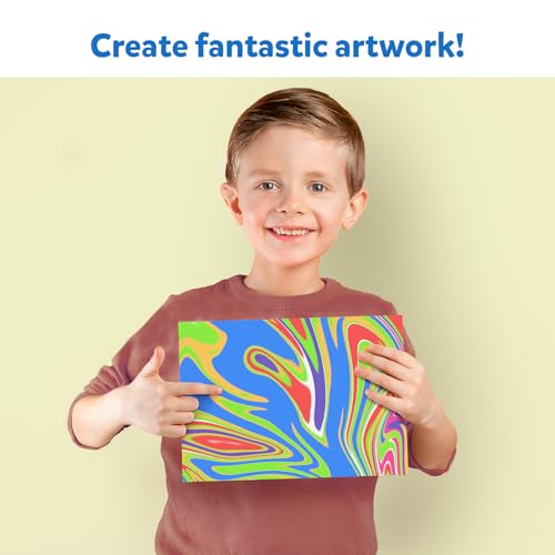 Skillmatics Marbling Magic Paint Kit, Water Marbling Kit for Kids, Art & Craft Kits, Supplies, DIY Creative Activity, Gifts for Girls & Boys Ages 6, 7, 8, 9, 10, 11, 12, Multicolor