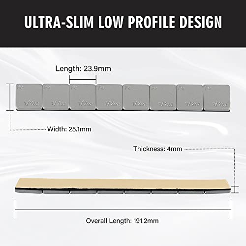 Proeze Wheel Weights Gray 1/2Oz, 72 Oz/Box,0.5 Ounce Stick On Wheel Weights For Cars, Trucks, Suvs, Motorcycle And Others #TOP3