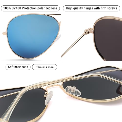 Image of Pro Acme Aviator Sunglasses for Men Women Classic Polarized UV400 Protection