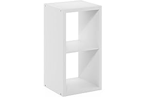 Furinno Cubicle Open Back Decorative 2 Cube Shelf, White