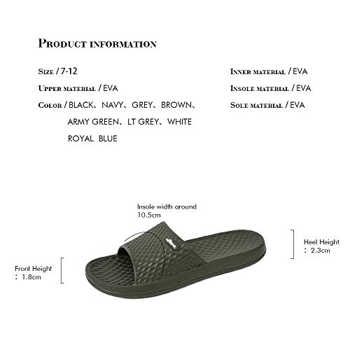 Image of FUNKYMONKEY Men's Shower Slides - Non Slip Quick Drying Sandals for Men - Lightweight Pool Beach Bathroom Slippers Indoor Outdoor