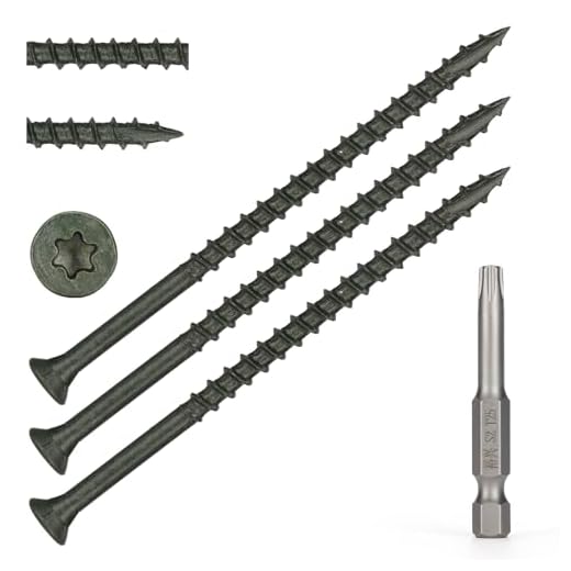 Bobibbi Wood Screws #10 x 3-1/2’’, T25 Star Torx Drive Flat Head Deck Screws, Green, 58Pcs (1lb)