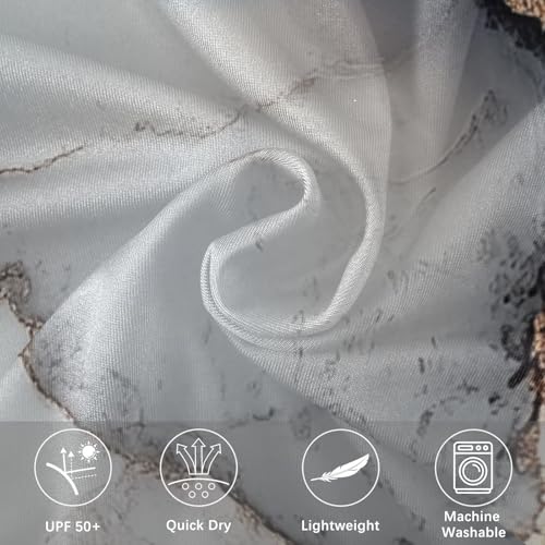 Marble White Grey Men's Swim Shirts UPF 50+ Lightweight Elasticity Sun Shirt for Men Long Sleeve Hiking 6