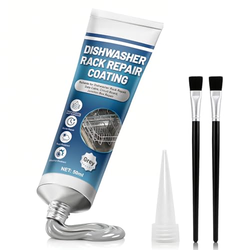 NoxGule Kit Reparation Rouille Panier Lave Vaisselle, Mastic Acrylique, Adhésion Forte,Imperméable Résistant Hautes Températures, Spécialement pour Réparation Panier de Lave Vaisselle