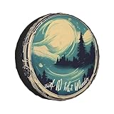 Housse de pneu imprimée « Not All Who Wander are Lost » pour remorques, housse de pneu de secours essentielle pour voyage, résistante aux intempéries