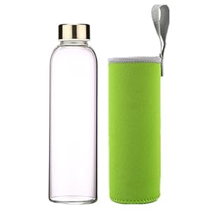 Alien Storehouse Belle 550 ML Verre Bouteille d’eau avec Verre Vert Wrapper (24 * 6.5cm)