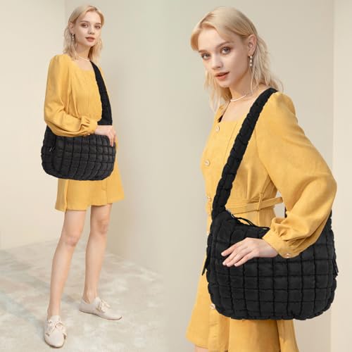 Bolso tote acolchado grande para mujer miniatura 4
