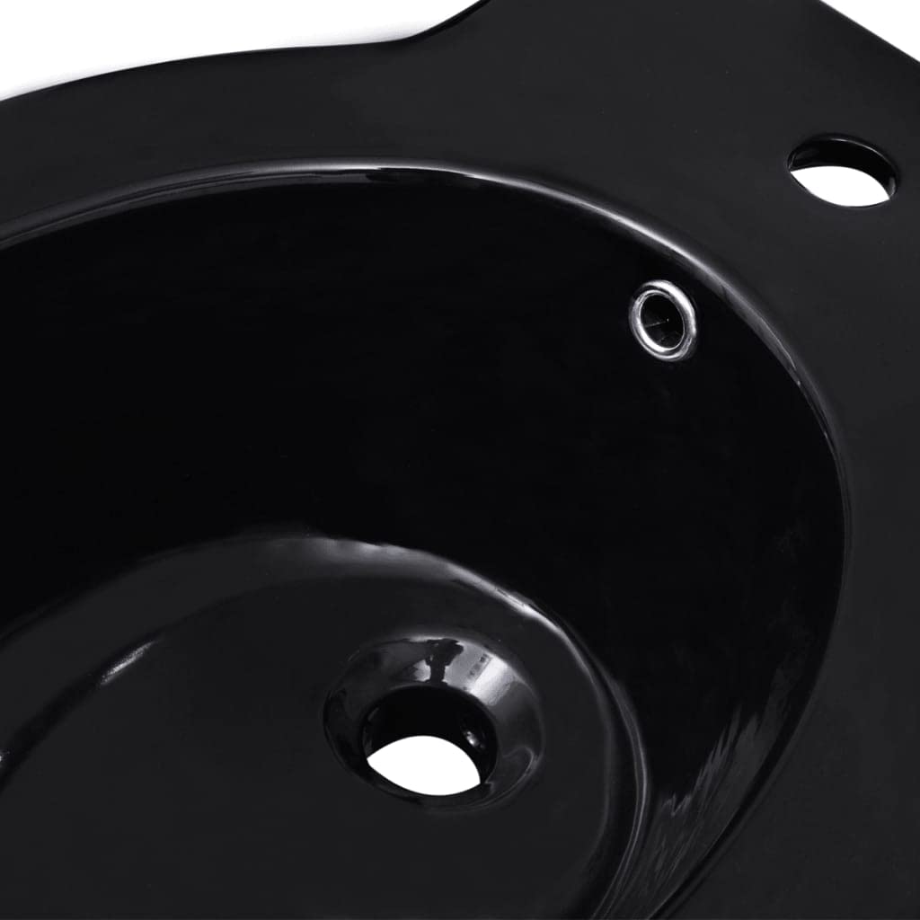 vidaXL Sanitari da Bagno da Parete in Ceramica Nera WC e Bidè Bidet Toilette