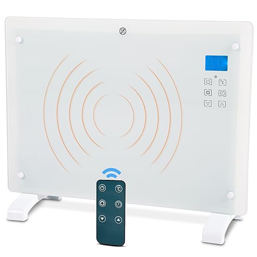 maxVitalis Elektroheizung mit Strahlungswärme, 1500 Watt, 15° C bis 50° C, Mobile Camping-Heizung, mit Timer, 3 Modi (Komfort-, Spar- und Frostfrei-Modus) u. Fernbedienung, inkl. Wandhalterung