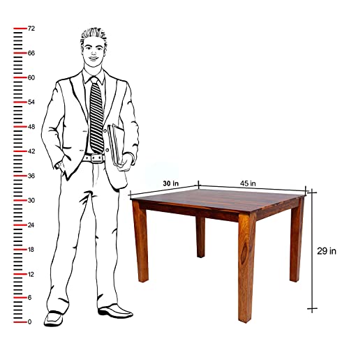 Image of Luxury Solid Sheesham Wood 4 Seater Dining Table Set with Cushioned Chairs | Wooden 4 Seater Dining Table with 4 Chairs | Premium Home Furniture | Hotels Restaurant (Honey, 4 Seater)