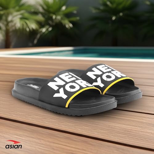 Image of ASIAN Slider-75 Kids Slippers | Lightweight, Soft Cushioning, Anti-Slip Grip for Daily & Travel Wear | Ideal for Boys & Girls Olive