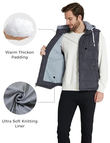 Image of ZSHOW Men's Puffer Vest Removable Hooded Vest Outdoor Winter Vest