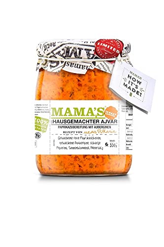 Mama's | Homestyle Hot Ajvar | Roasted Pepper Spread | 19oz Jar | No Preservatives | No artificial Colors | No Additives