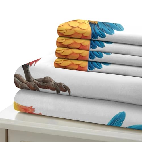 Housse de couette perroquet en microfibre douce avec fermeture éclair 3D - 7