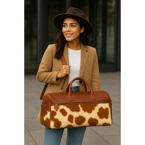 Cowhide Leather Duffel Bag for Men – Gym, Sports, Travel & Weekender Bag with Shoe Compartment, Carry-On Size, Durable Overnight Bag for Men3