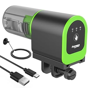 FREESEA Automatic Fish Feeder for Aquarium: Small USB Rechargeable Vacation Auto Fish Food Dispenser with Timer