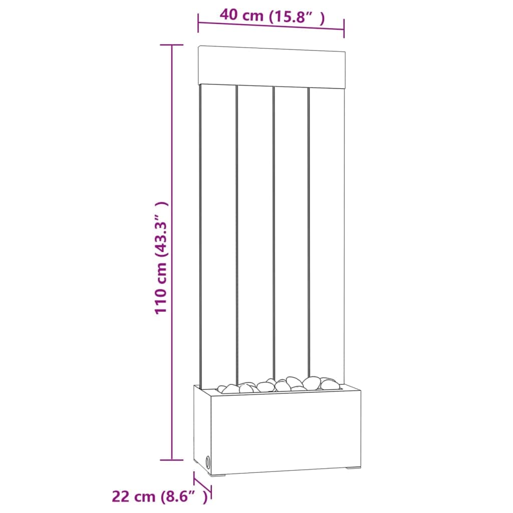 vidaXL Columna Burbujas Leds RGB Cascada Iluminación Fuente de Jardín Pared Luces Oficina Equipo Eléctrico Acero Inoxidable Acrílico