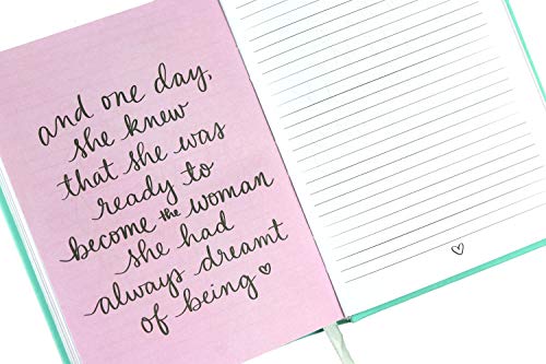 Eccolo Inspirational Quote Journal For Women, Hardcover Notebook, Faux Leather, Lay Flat Notebook, “She's Unstoppable”, Dayna Lee Collection (Mint, 5X7 Inches) #TOP4
