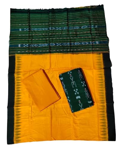 Image of Odisha Sambalpuri Handloom Woman's Pure Cotton Handloom Dress Material With Dupatta Bottom Wear 3 Pic Set Sambalpuri dress material Unstitched