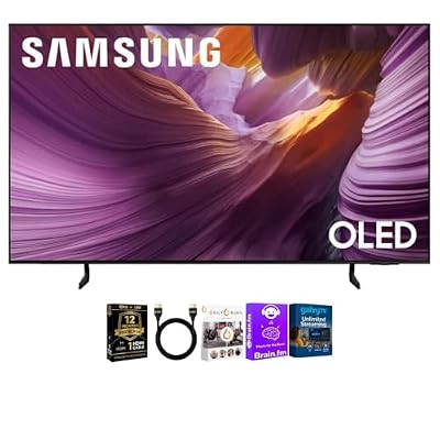 Samsung 65 Inch Class S85F Series 4K OLED Vision AI Smart Tizen TV HDR Dolby Atmos WiFi HDMI Gaming TV Bundle with High Speed Cable Streaming Package and 12 Month CPS Protection Plan