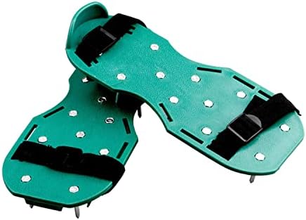 MAYISO Lawn Aerator Shoes with Hook & Loop Straps for Effectively Aerating Lawn Soil,Spiked Shoes epoxy Floor Shoes,Free-Installation Aerating Shoe with Hook & Loop Straps (Black)