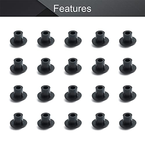 Image of MroMax 200Pcs Screw Cap Cover 3 /16inch Bottom Dia Fit for 4.5-5mm Diameter Hole Plastic Tube Cover Shelf Peg Hole Plugs for Cupboard Bookshelf Shelf Closet Cabinet Bracket Furniture Black Tone