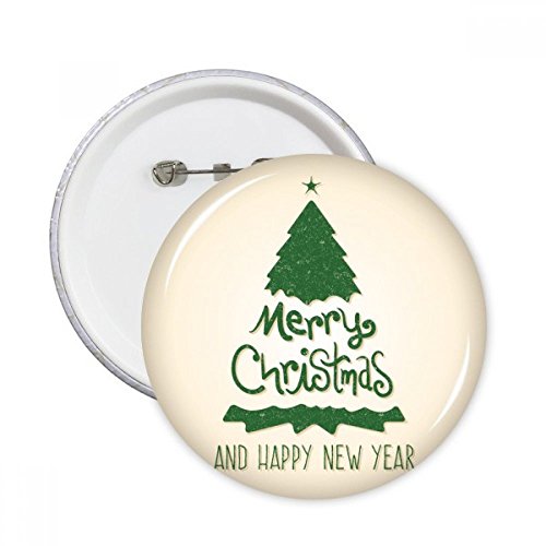 Badge bouton Joyeux Noël : lot de 5 broches vertes XXL