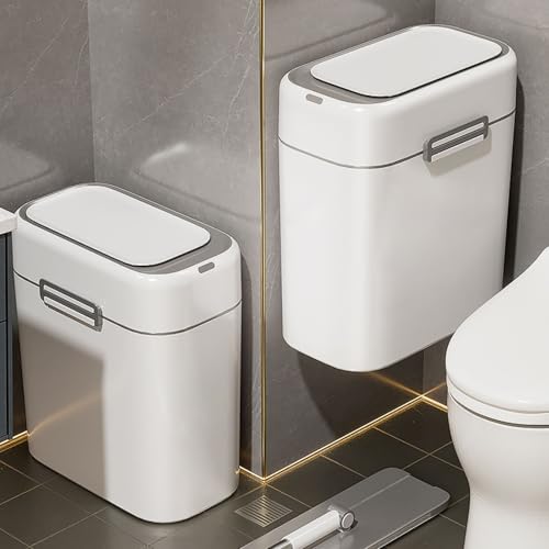 Foivozs【自動開閉】ゴミ箱 スリム ふた付き 壁掛け 省スペースリビング/?室/オフィス/トイレ/洗面所/キッチン用 防臭 密閉 静音 9L電池式/充電式 非接触式 センサー おしゃれ コンパクト 狭小スペース対応 自動ゴミ箱 (充電式)