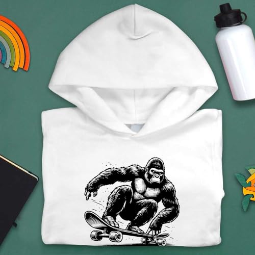 Azeeda 'Gorilla on a Skateboard' Children's Hoodie/Hooded Sweater (KO045597)3