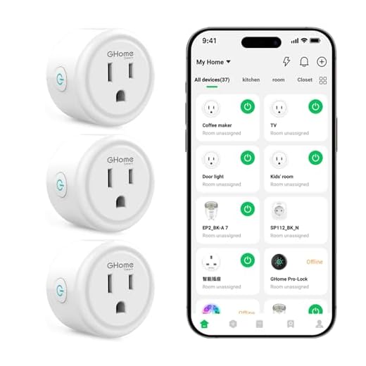 GHome Smart Smart Plug,15A Wi-Fi Plug Compatible with Alexa and Google Home, Mini Outlet Socket Remote Control with Schedule Timer Function, Only for 2.4GHz Network, No Hub Required (4 Pack)