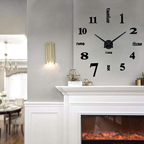 Mintime Modern Frameless Diy Wall Clock Large 3D Wall Watch Mirror Numbers For Home Office Decorations #TOP1