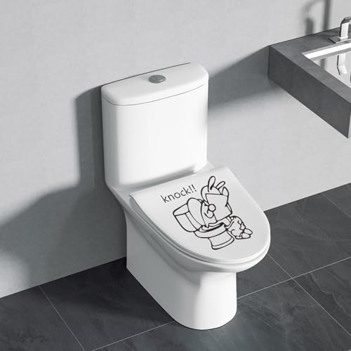 HSUYUN Stickers Abattant WC, 2 Pièces Sticker Fun Abattant Toilette, Amusant Autocollant de Toilette, Design Autocollant, pour Couvercles de Toilettes, Murs