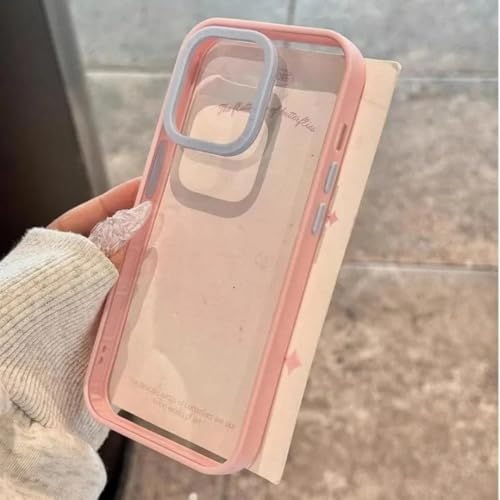Coque rose pour iPhone 15 Pro transparente acrylique style chic