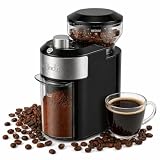 Wancle Moulin à Café – Moulin à café électrique réglable avec 28 niveaux de mouture   mouture précise pour 2 12 tasses   Pour Espresso, café filtre et French Press 220V