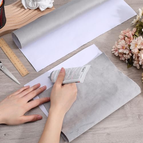 CRASPIRE 200 x 42cm Velvet Book Cloth for Book Binding Gray Fabric Surface Paper Backed Bookcover Notebook Wraps Book Covering Protector Bookbinding Supplies for Books Album DIY Scrapbooking Supplies - Image 3
