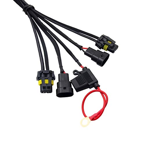 Autolizer Heavy Duty Universal Single Beam Dual Wiring Relay Hid Harness With 50W 6Ohm Resistor - Error Code Eliminator Adapter Decoder Canceller, Anti-Flicker - H1 H3 H7 H9 H10 H11 9005 9006 5202 880 #TOP5