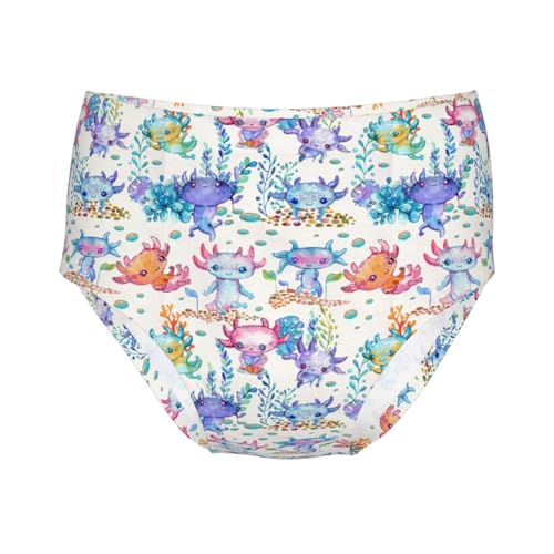 Watercolor Cute Axolotl Girls' Underwear Soft Cotton Little Girls Panties Comfort Briefs