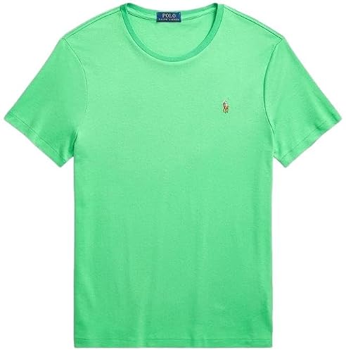 Image of POLO RALPH LAUREN Men's Jersey Cotton Crew Neck T-Shirt, Rl Kelly Green Multi-colored Pony., Medium