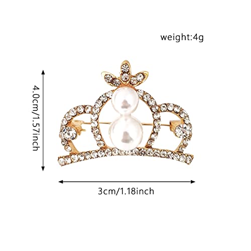 Image of Crystal Rhinestone Princess Queen Brooch Pin Tiara Crown Brooches for Women Tiara for Wedding Party /Banquet /Birthday