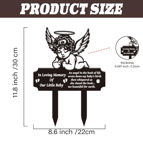 SUPERDANT Grabschmuck Wetterfest Baby Memory Metall Grabschmuck Winkel Baby Outdoor Dekor Tiere Metall Gartenstecker Dekorative Grab Deko Für Den Außenbereich Für Hof Rasen Terrasse