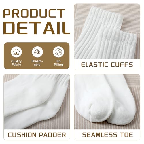 Zoooyawn 4 Pair Slouch Socks Cotton Baggy Scrunched Crew Socks Casual Slouchy Tube Neutral Aesthetic Ribbed Stacked Accessory4