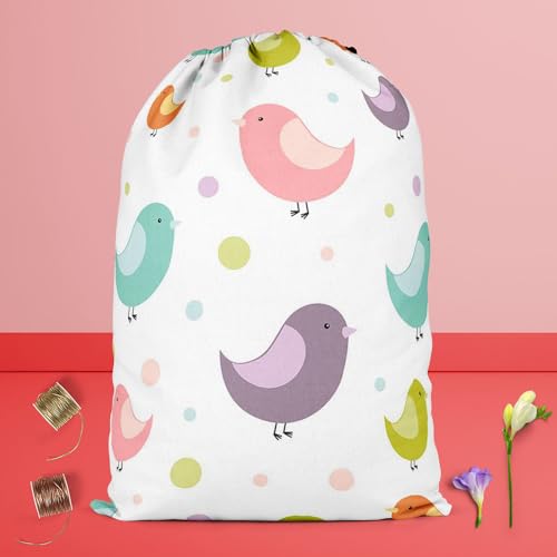 Image of ArtzFolio Colorful Birds D1 | Reusable Sack Bag | Bag for Gym, Storage, Vegetable & Travel