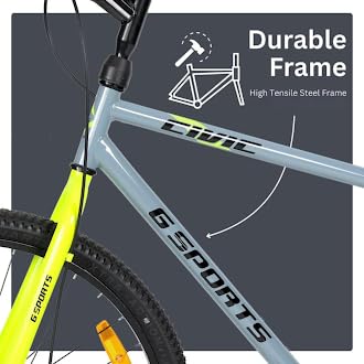 Image of Civic Men 26T | Single-Speed Bicycle | Front Disc & Rear V Brake | 26T Alloy Rims | Rigid Fork | Hi-Tensile Steel Frame | Comfort Design | Urban Performance Ride | Cyle for Men (Grey-Green)