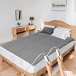 Electric Mattress Pad Queen Size 60''x80'' – 4 Warmth Settings,10H Auto Shut Off,Stretchable Deep Pocket, Breathable Coral Fleece,Machine Washable,Gray