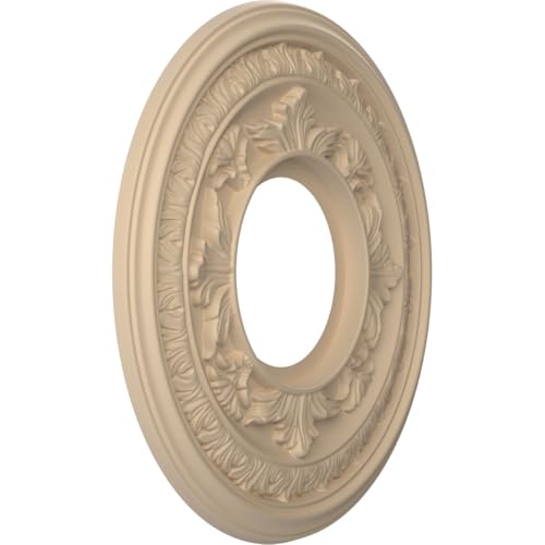 Image of Ekena Millwork 10 inchOD x 3 1 /2 inchID x 3 /4 inchP Baltimore Thermoformed PVC Ceiling Medallion (Fits Canopies up to 4 1 /4 inch), UltraCover Satin Smokey Beige