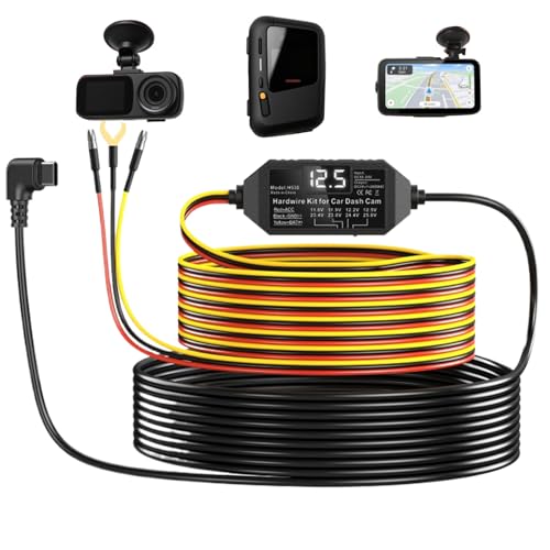 Cámara de salpicadero Kit de cableado – Cable de 3 hilos con pantalla para cámara de coche – Protección de circuito tipo C – Instalación de cable directo para dispositivos de seguridad automotriz modo