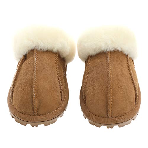 Unisex Sheepskin Wool Fur Leather Women's Slippers hanada Slide4